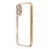 Mey İthalat®  iPhone 16 Plus Kılıf  Lensli Silikon - Gold