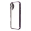 Mey İthalat®  iPhone 16 Plus Kılıf  Lensli Silikon - Mor