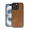 Mey İthalat®  iPhone 16 Pro Kılıf Aras Deri Kapak - Taba