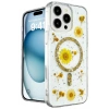 Mey İthalat®  iPhone 16 Pro Kılıf Daisy Simli Magsafe Kapak - Gold