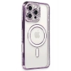 Mey İthalat®  iPhone 16 Pro Kılıf Joke Simli Magneticsafe Kılıf - Derin Mor