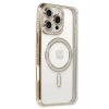 Mey İthalat®  iPhone 16 Pro Kılıf Joke Simli Magneticsafe Kılıf - Gold