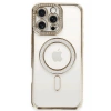 Mey İthalat®  iPhone 16 Pro Kılıf Joke Simli Magneticsafe Kılıf - Gold