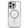 Mey İthalat®  iPhone 16 Pro Kılıf Joke Simli Magneticsafe Kılıf - Gümüş