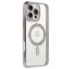 Mey İthalat®  iPhone 16 Pro Kılıf Joke Simli Magneticsafe Kılıf - Pembe