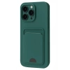 Mey İthalat®  iPhone 16 Pro Kılıf Kelvin Kartvizitli Silikon - Koyu Yeşil