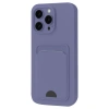 Mey İthalat®  iPhone 16 Pro Kılıf Kelvin Kartvizitli Silikon - Lila