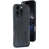 Mey İthalat®  iPhone 16 Pro Kılıf Sara Kartvizitli Deri Kılıf - Siyah