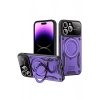 Mey İthalat®  iPhone 16 Pro Max Kılıf Joy Lens Standlı Kapak - Mor