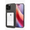 Mey İthalat®  iPhone 16 Pro Max Kılıf Kart Şeffaf Silikon - Şeffaf