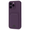 Mey İthalat®  iPhone 16 Pro Max Kılıf Kelvin Kartvizitli Silikon - Derin Mor