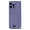 Mey İthalat®  iPhone 16 Pro Max Kılıf Kelvin Kartvizitli Silikon - Lila