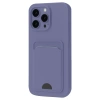 Mey İthalat®  iPhone 16 Pro Max Kılıf Kelvin Kartvizitli Silikon - Lila