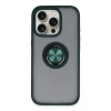 Mey İthalat®  iPhone 16 Pro Max Kılıf Montreal Yüzüklü Silikon Kapak - Yeşil