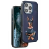 Mey İthalat®  iPhone 16 Pro Perma Desenli Kapak - Lacivert