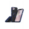 Mey İthalat®  iPhone 16E Kılıf Montreal Yüzüklü Silikon Kapak - Lacivert