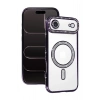 Mey İthalat®   iPhone 17 Air Joke Simli Magneticsafe Kılıf - Derin Mor