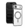 Mey İthalat®   iPhone 17 Air Joke Simli Magneticsafe Kılıf - Gümüş
