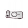 Mey İthalat®   iPhone 17 Air Joke Simli Magneticsafe Kılıf - Pembe