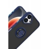 Mey İthalat®   iPhone 17 Montreal Yüzüklü Silikon Kapak - Lacivert