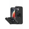 Mey İthalat®   iPhone 17 Montreal Yüzüklü Silikon Kapak - Siyah