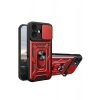 Mey İthalat®   iPhone 17 Pars Lens Yüzüklü Silikon - Kırmızı