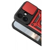Mey İthalat®   iPhone 17 Pars Lens Yüzüklü Silikon - Kırmızı