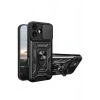 Mey İthalat®   iPhone 17 Pars Lens Yüzüklü Silikon - Siyah