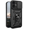 Mey İthalat®   iPhone 17 Pars Lens Yüzüklü Silikon - Siyah