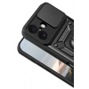 Mey İthalat®   iPhone 17 Pars Lens Yüzüklü Silikon - Siyah