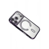 Mey İthalat®   iPhone 17 Pro Joke Simli Magneticsafe Kılıf - Derin Mor