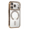 Mey İthalat®   iPhone 17 Pro Joke Simli Magneticsafe Kılıf - Gold