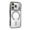 Mey İthalat®   iPhone 17 Pro Joke Simli Magneticsafe Kılıf - Gümüş