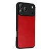 Mey İthalat®   iPhone 17 Pro Max Aras Deri Kapak - Kırmızı