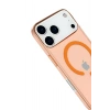 Mey İthalat®  iPhone 17 Pro Max Kılıf Pc Real Magsafe Kapak - Turuncu