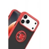 Mey İthalat®   iPhone 17 Pro Max Montreal Yüzüklü Silikon Kapak - Kırmızı