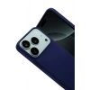 Mey İthalat®   iPhone 17 Pro Nano içi Kadife Silikon - Lacivert
