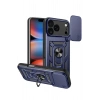 Mey İthalat®   iPhone 17 Pro Pars Lens Yüzüklü Silikon - Lacivert
