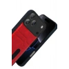 Mey İthalat®   iPhone 17 Pro Sara Kartvizitli Deri Kılıf - Kırmızı