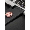Mey İthalat®  iPhone XS Max Kılıf Range Yüzüklü Silikon - Siyah-Gold