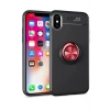 Mey İthalat®  iPhone XS Max Kılıf Range Yüzüklü Silikon - Siyah-Kırmızı