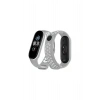 Mey İthalat®   Mi Band 6 Spor Delikli Kordon - Gri-Kırmızı