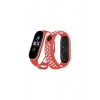 Mey İthalat®   Mi Band 6 Spor Delikli Kordon - Kırmızı-Beyaz