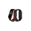 Mey İthalat®   Mi Band 6 Spor Delikli Kordon - Siyah-Kırmızı