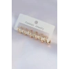 Mey İthalat® Pirinç Gold Renk Oval Küpe Seti