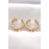 Mey İthalat® Pirinç Gold Renk Zincir Model Halka Küpe