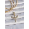 Mey İthalat® Pirinç Gold Renk Zirkon Taşlı Mikail Model Ajda Charm