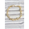 Mey İthalat® Pirinç Zirkon Taşlı Yonca Model Gold Renk Kadın Bileklik