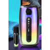 Mey İthalat®  Pluse 7 Mikrofonlu RGB Kablosuz Hoparlör - Beyaz