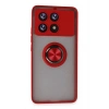 Mey İthalat®   Poco X6 Pro Kılıf Montreal Yüzüklü Silikon Kapak - Kırmızı